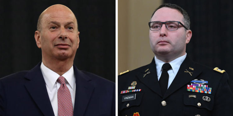 Vindman, Sondland Removed As Trump Purges Impeachment Witnesses