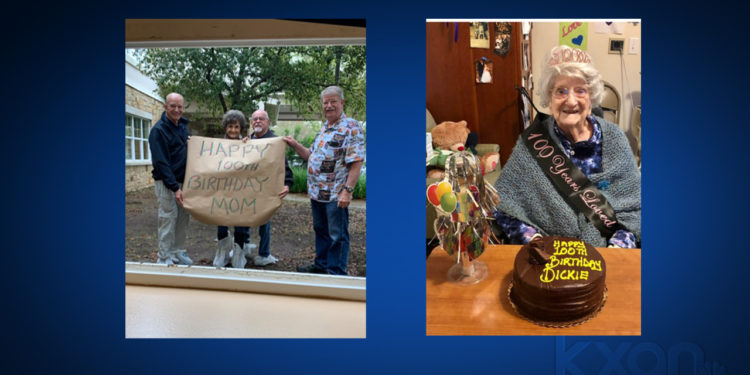 Happy 100th: Family celebrates milestone outside bathroom window