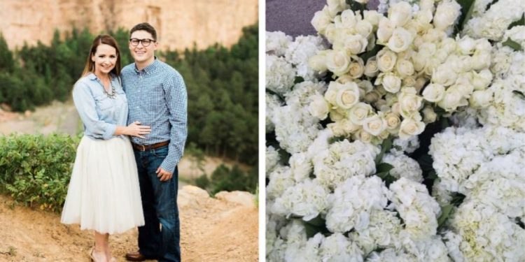 Couple donate flowers to the elderly after wedding postponed due to coronavirus
