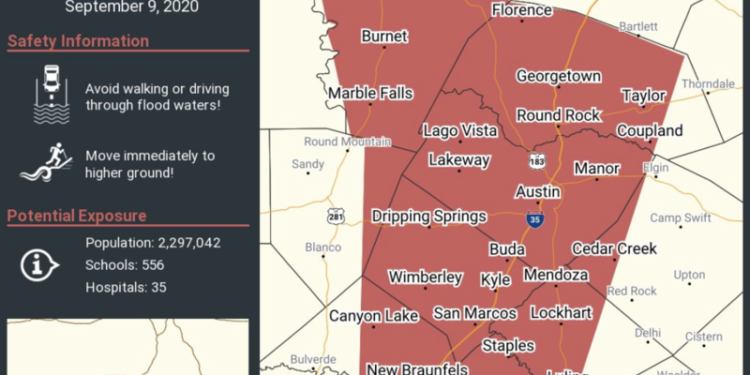 Flash Flood Warning In Effect For Central Texas Until 10:45 a.m.