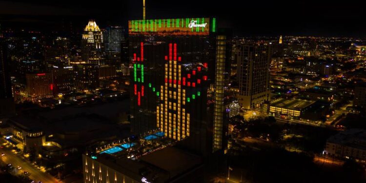 Did you see it? Fairmont Austin spreads holiday cheer with light display of snowman