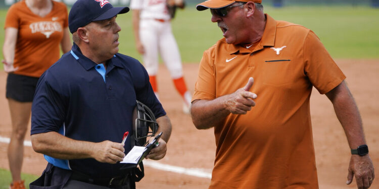 Texas softball coach Mike White reprimanded following ejection, offensive gesture in Big 12 tourney